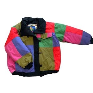 Vintage Retro Glacial Fog Multicolor Ski Jacket. 80s/90s. Medium Good Condition